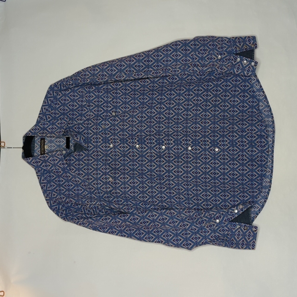 Stetson Men Shirt Blue Long Sleeve